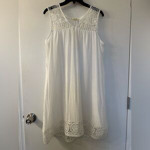 Elegant White Crochet Swim Coverup